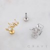 MARQUISE CZ FAN CROWN THREADLESS (PUSH IN) 316L SURGICAL STEEL LABRET SET